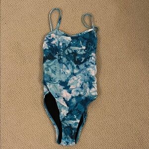 Jolyn Blue and White Tie-Dye Swimsuit